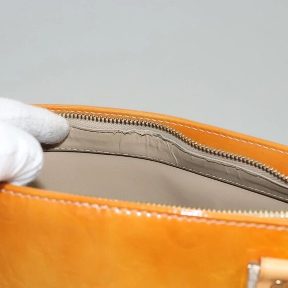 LOUIS VUITTON Monogram Vernis Houston Hand Bag Jaune - Picture 14 of 15